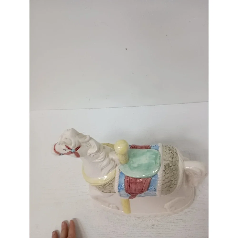 Vintage Heritage Mint Carousel Horse Carnival Ride Cookie Jar Ceramic Figural